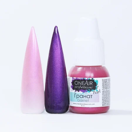 краска для аэрографии на ногтях OneAir nail airbrush paint перламутры Гранат